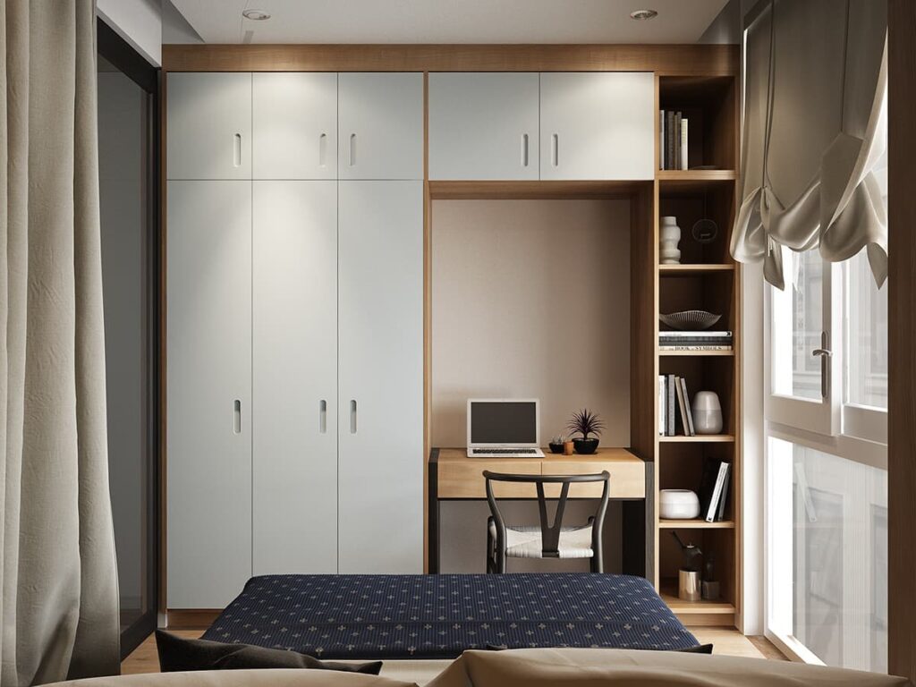 tall wardrobe in the room