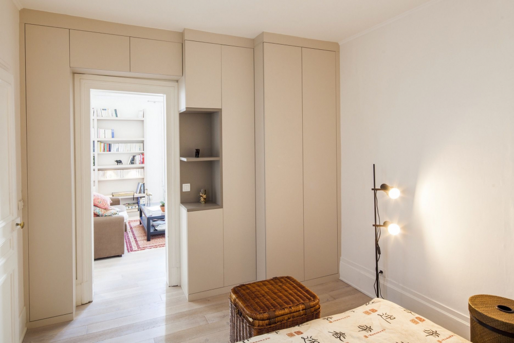 built-in wardrobe in a small room