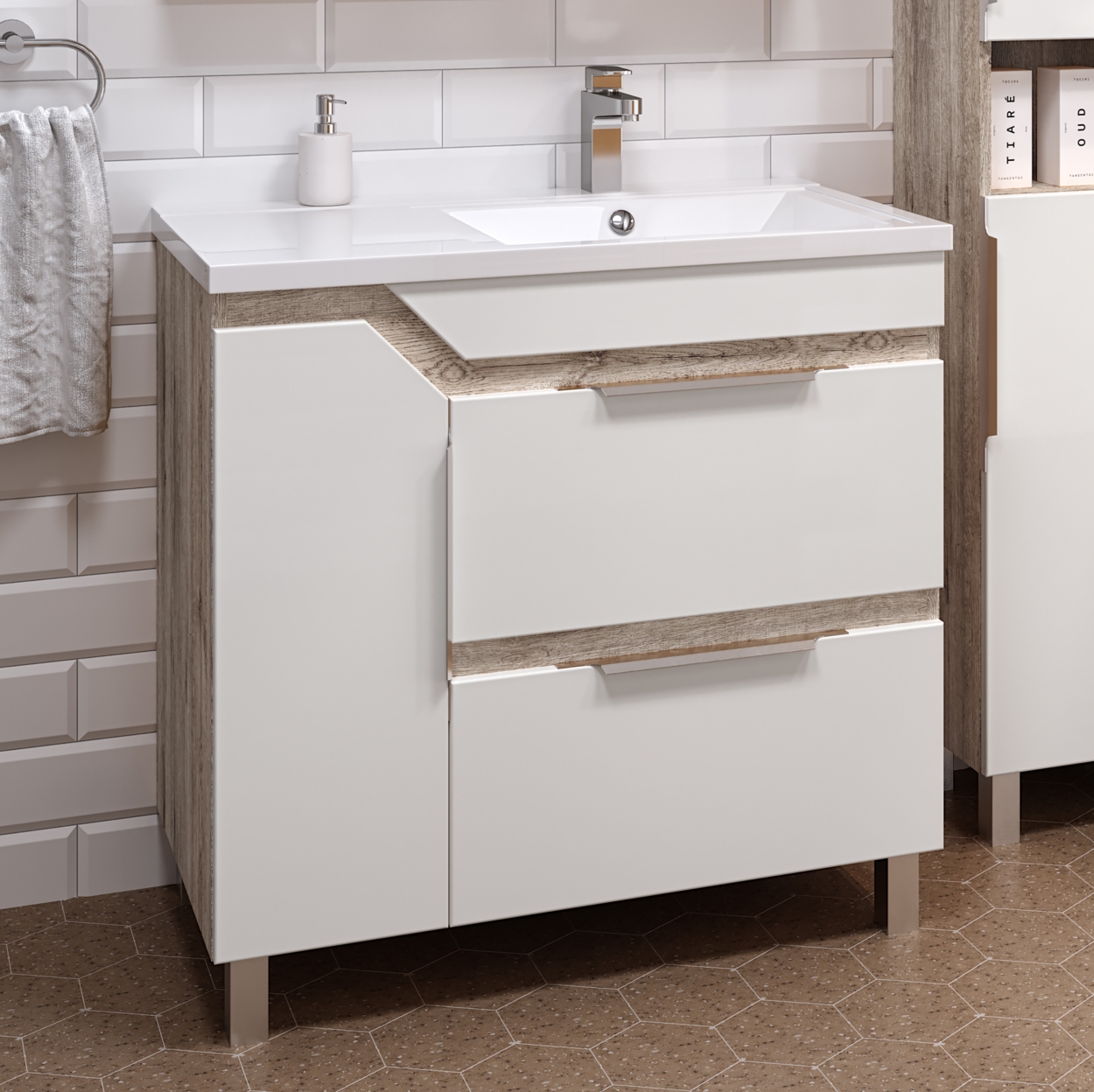 Floor standing bath cabinets design