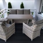 rattan furniture on the terrace