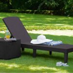 chaise longue black rattan