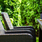 outdoor rattan armchairs