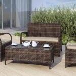 rattan striped furniture