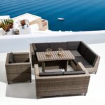 rattan furniture near the sea