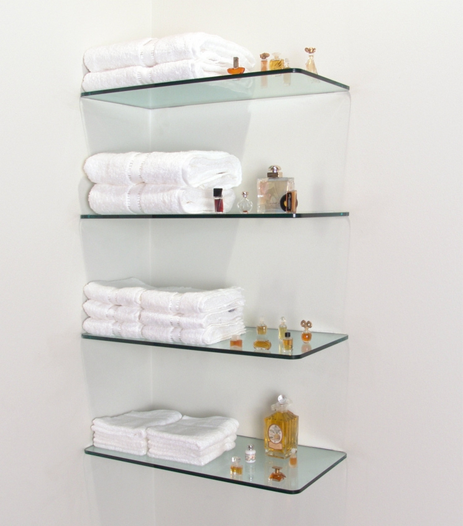 tiered bathroom shelves