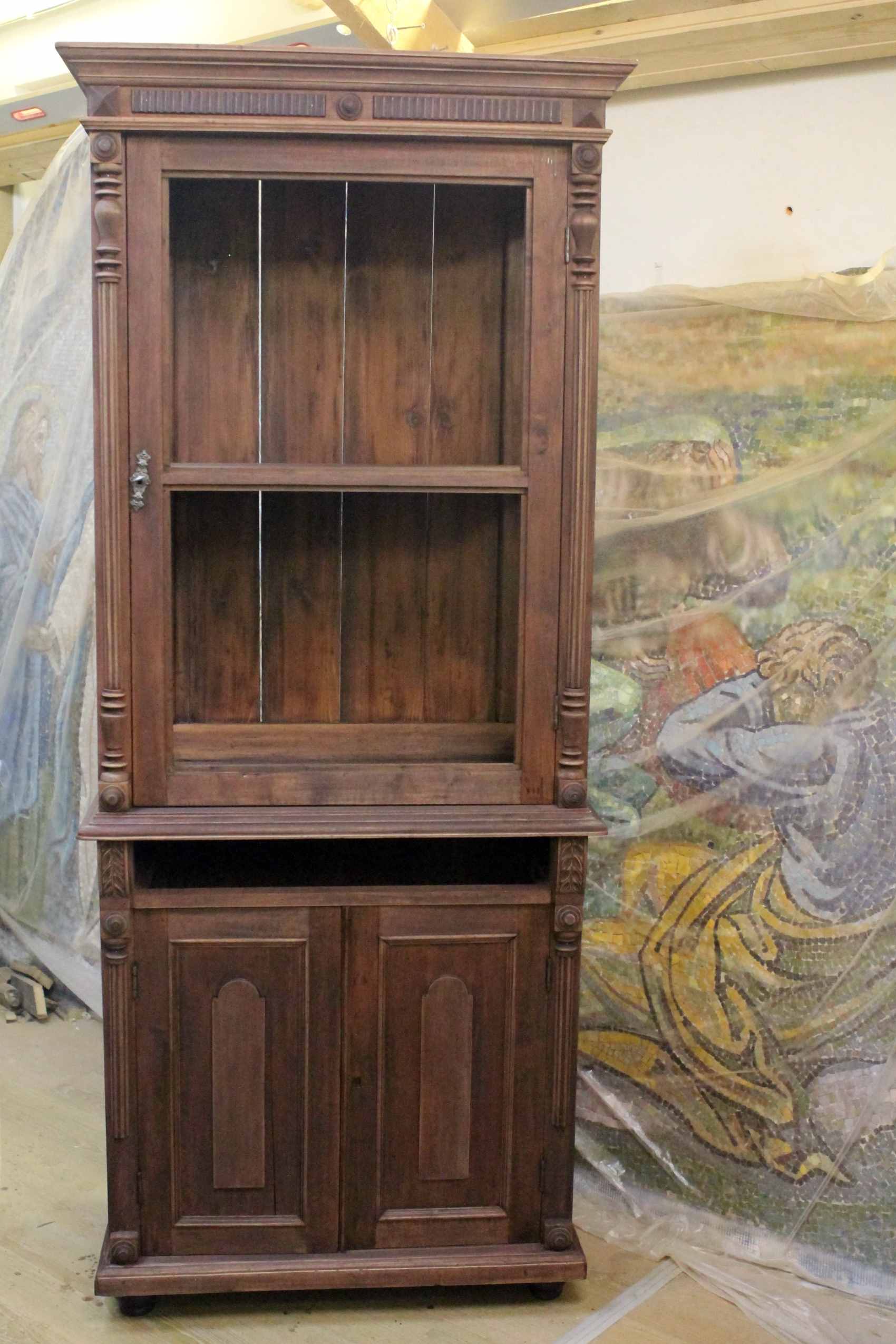 staining an old cabinet