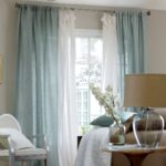 mint curtains with white tulle