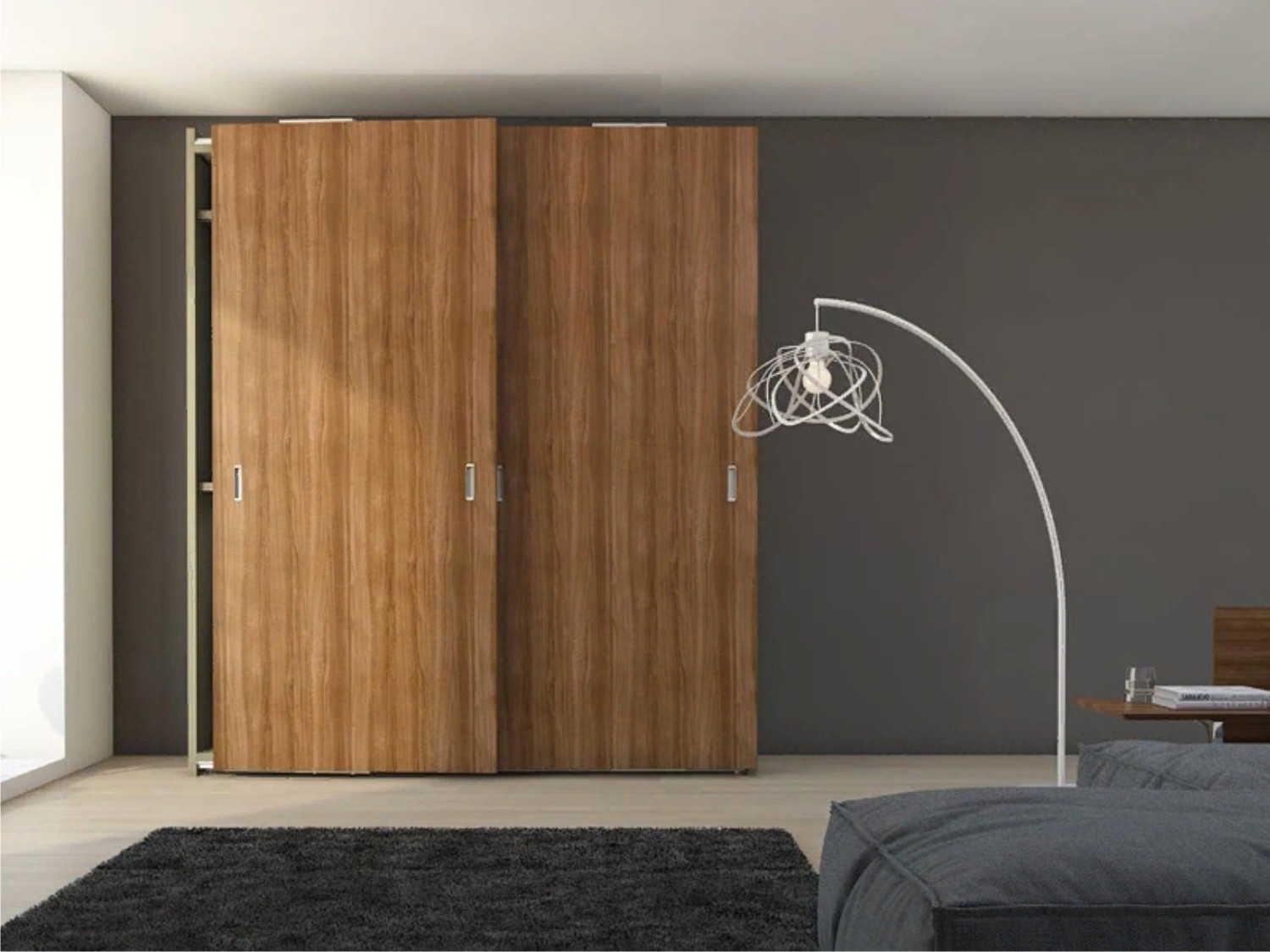 hinged doors on the wardrobe photo