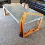 wood table with insert