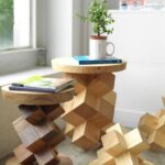 geometric wood table