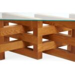 wood table with intertwined legs