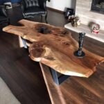 a table made of wood from a large board