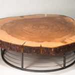 a table made of wood from a piece of stump