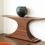 table made of wood on a pedestal