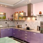 purple neoclassical kitchen set