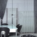 filament curtains in the kitchen design photo