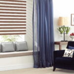 blinds and tulle blue