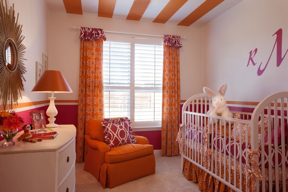 orange curtains design photo