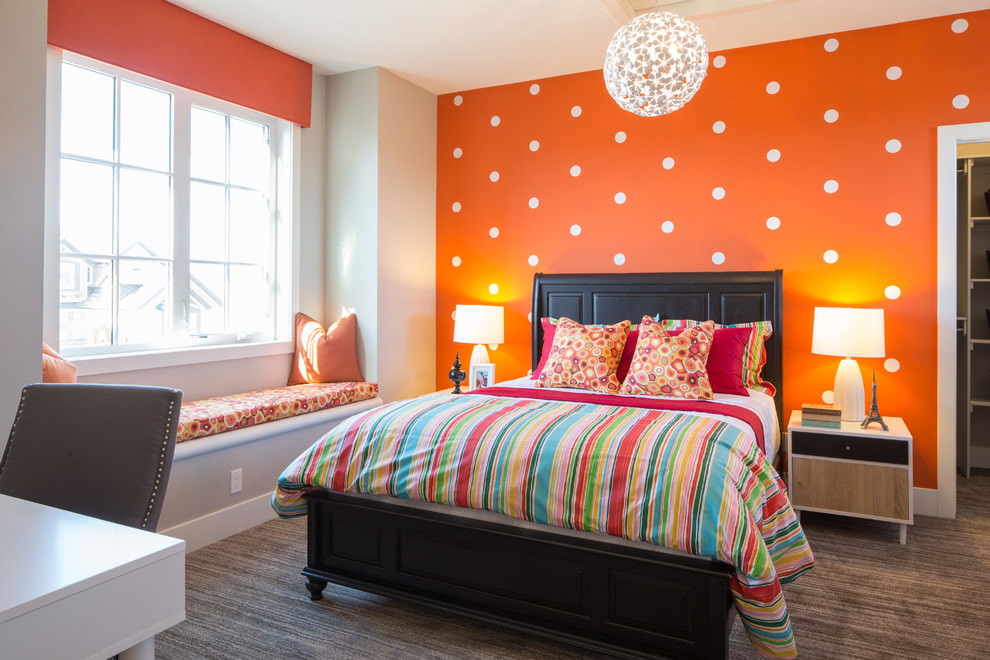 orange curtains design