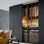 black built-in wardrobe