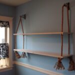 wooden hanging designer shelves