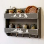 spice shelf with birds