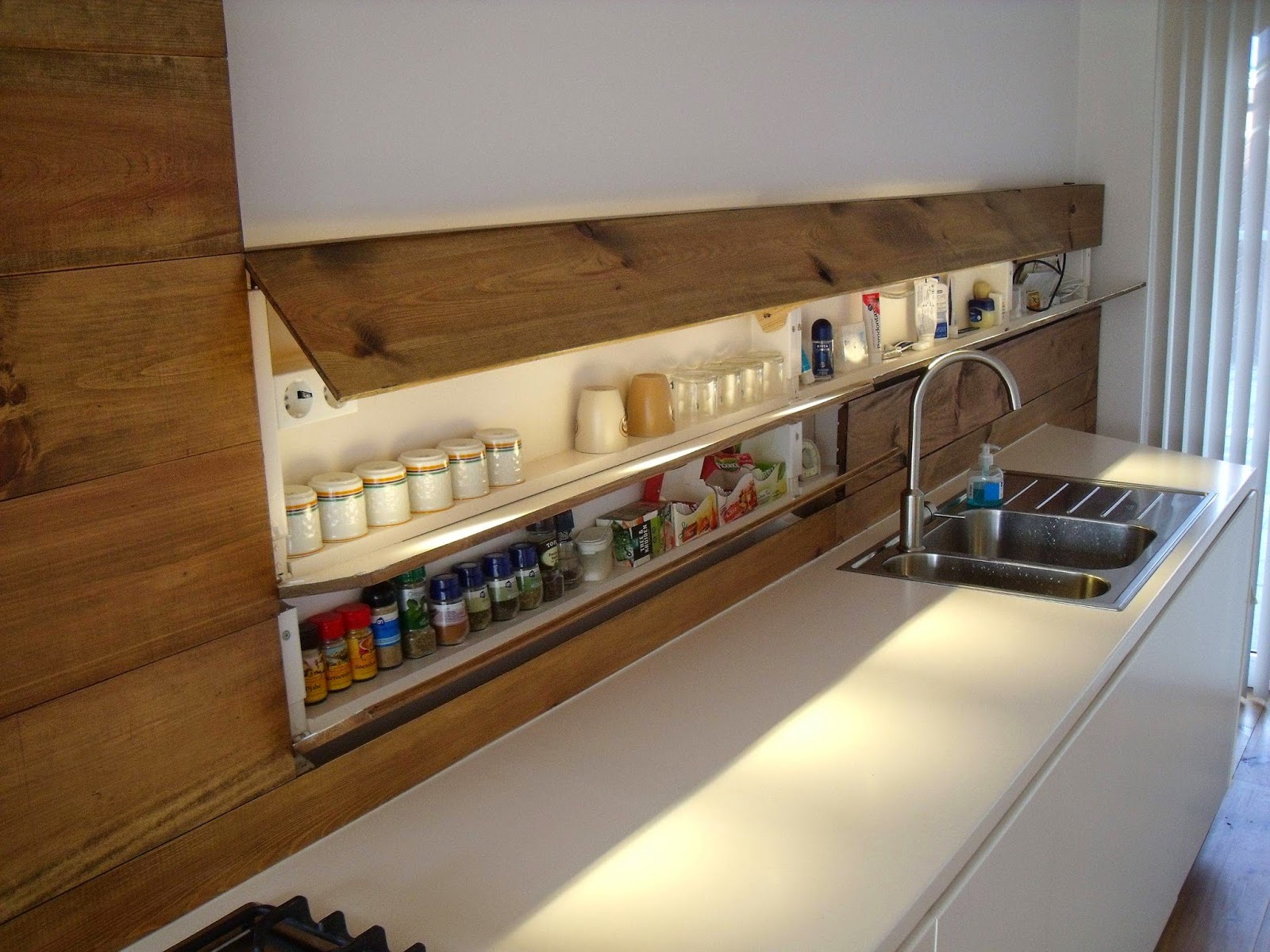 Shelves in the kitchen