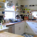 shelves in the kitchen