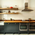 shelves in the kitchen alder