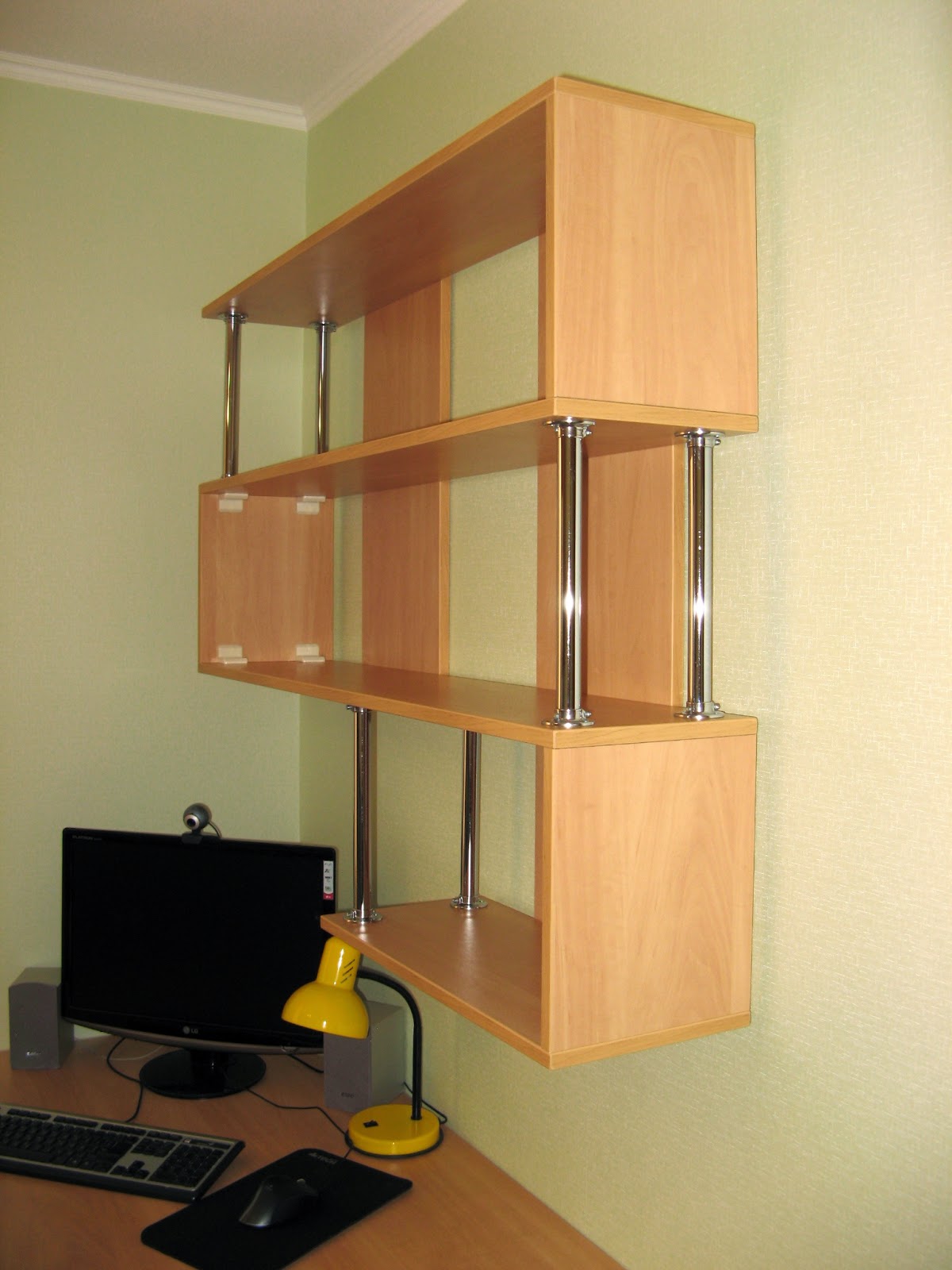 shelves with back wall