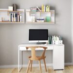 shelf above the table with folders