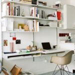 shelf over the table with books