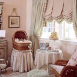 beige and pink Viennese curtains