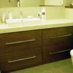 sink with a vanity unit in the bathroom design photo