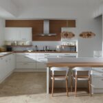 large beige kitchen