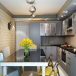 kitchen with yellow flowers