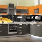 kitchen orange with gray