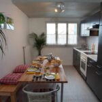 kitchen with a large table