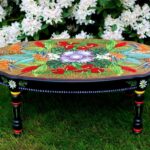 table with floral ornament