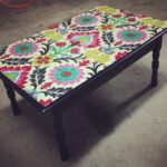 decoupage table multicolored