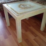 white square table