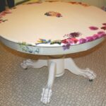 decoupage of the table at the edges