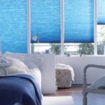 blue blinds for bedroom