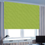 wide green roller blinds