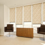 roller blinds beige with a pattern