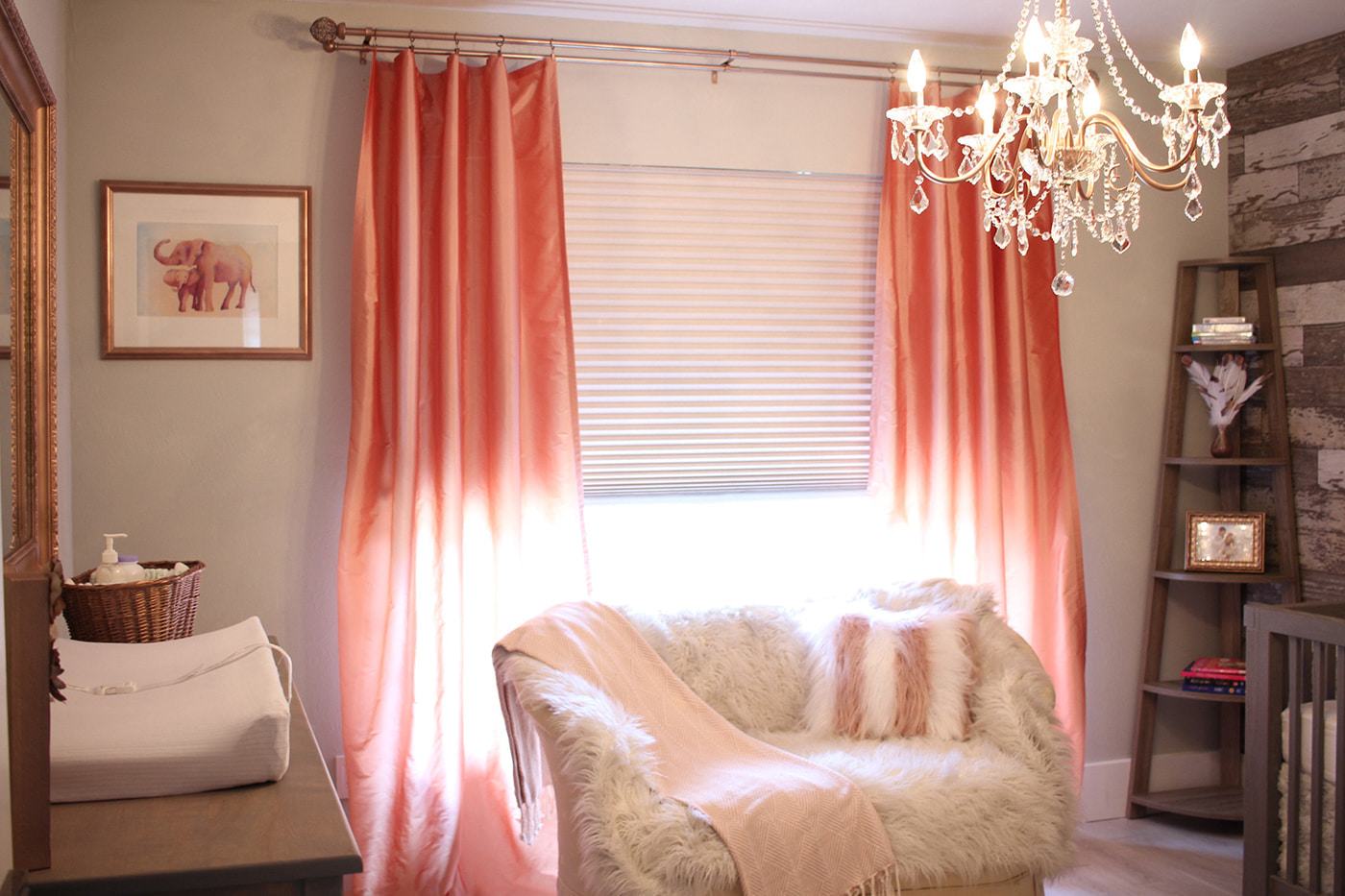 pink curtains design photo