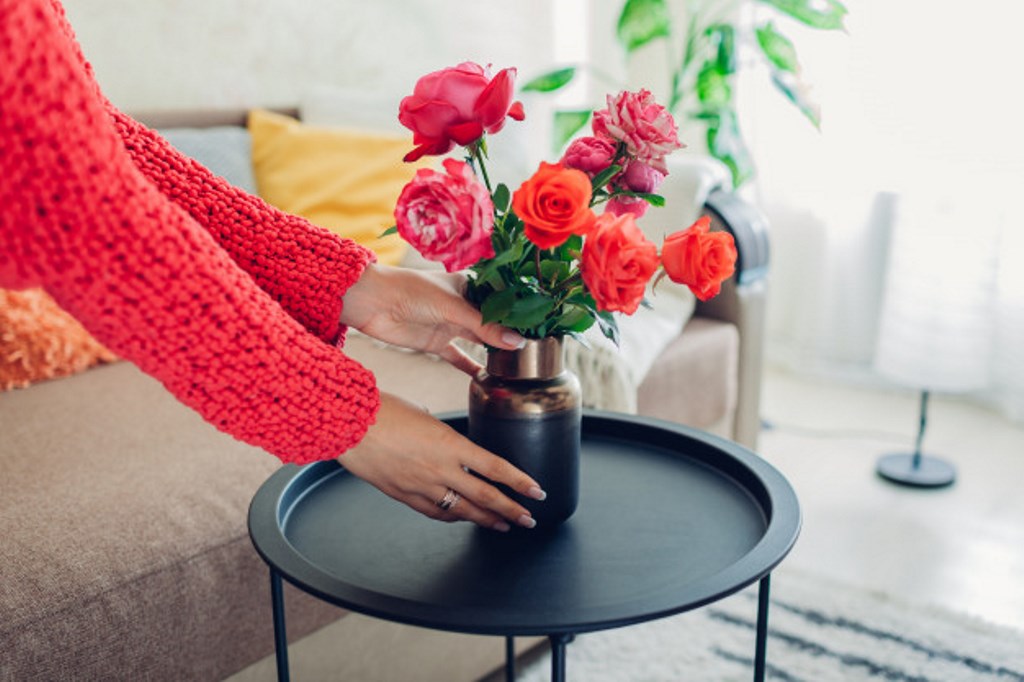 roses in a vase