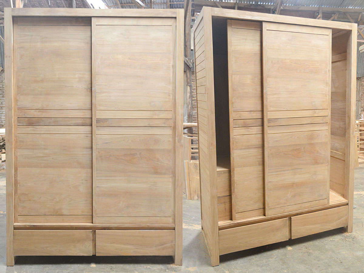 homemade wardrobe made of wood