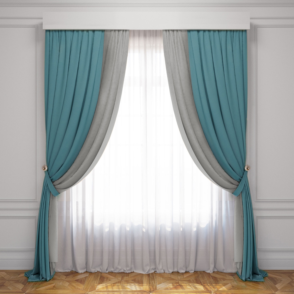 gray-blue curtains