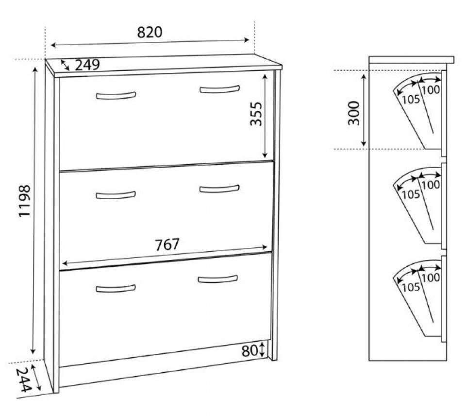 shoe cabinet drawing